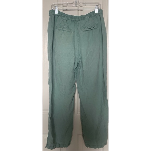 LL Bean Green Linen Classic Fit Pants Women’s Size 10 - Picture 2 of 5